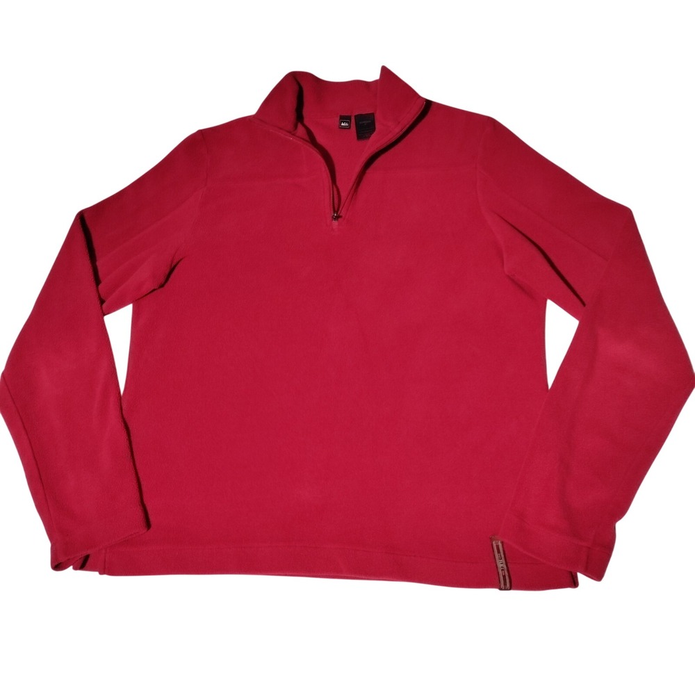 REI Women's Red Polyester  1/4 Zip Pullover  - Small